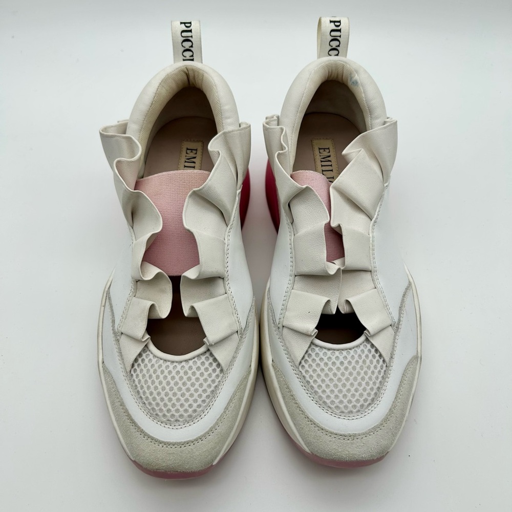 Emilio Pucci Jungle Joy ruffled sneakers